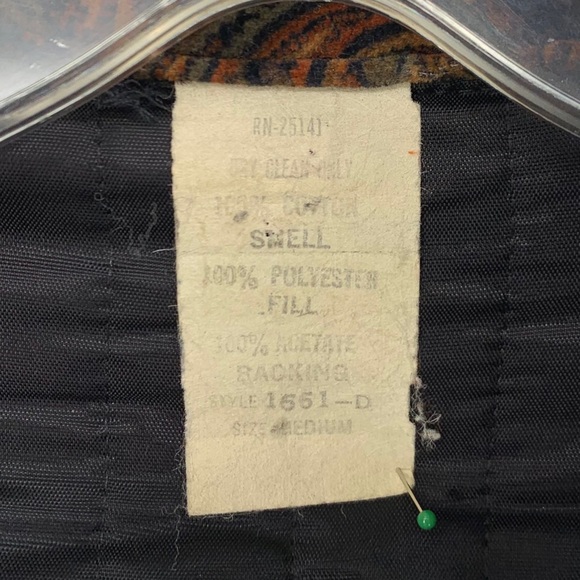 Vintage Paisley Quilted Velvet Like Jacket Coat Toggle Buttons Mandarin Collar - Picture 15 of 16